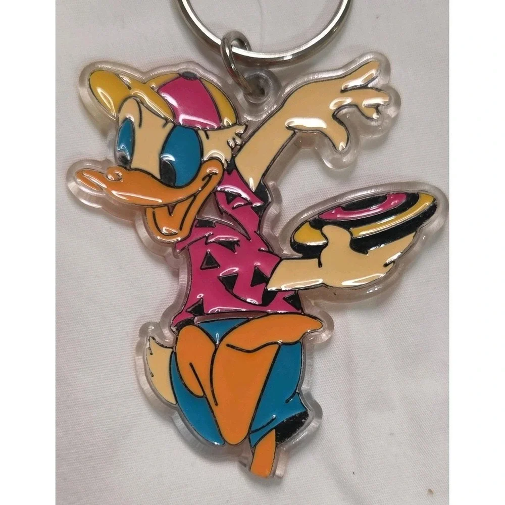 Keychain Disney Unisex Mickey & Donald Acrylic Glitter Vintage 2pc Set Multi
